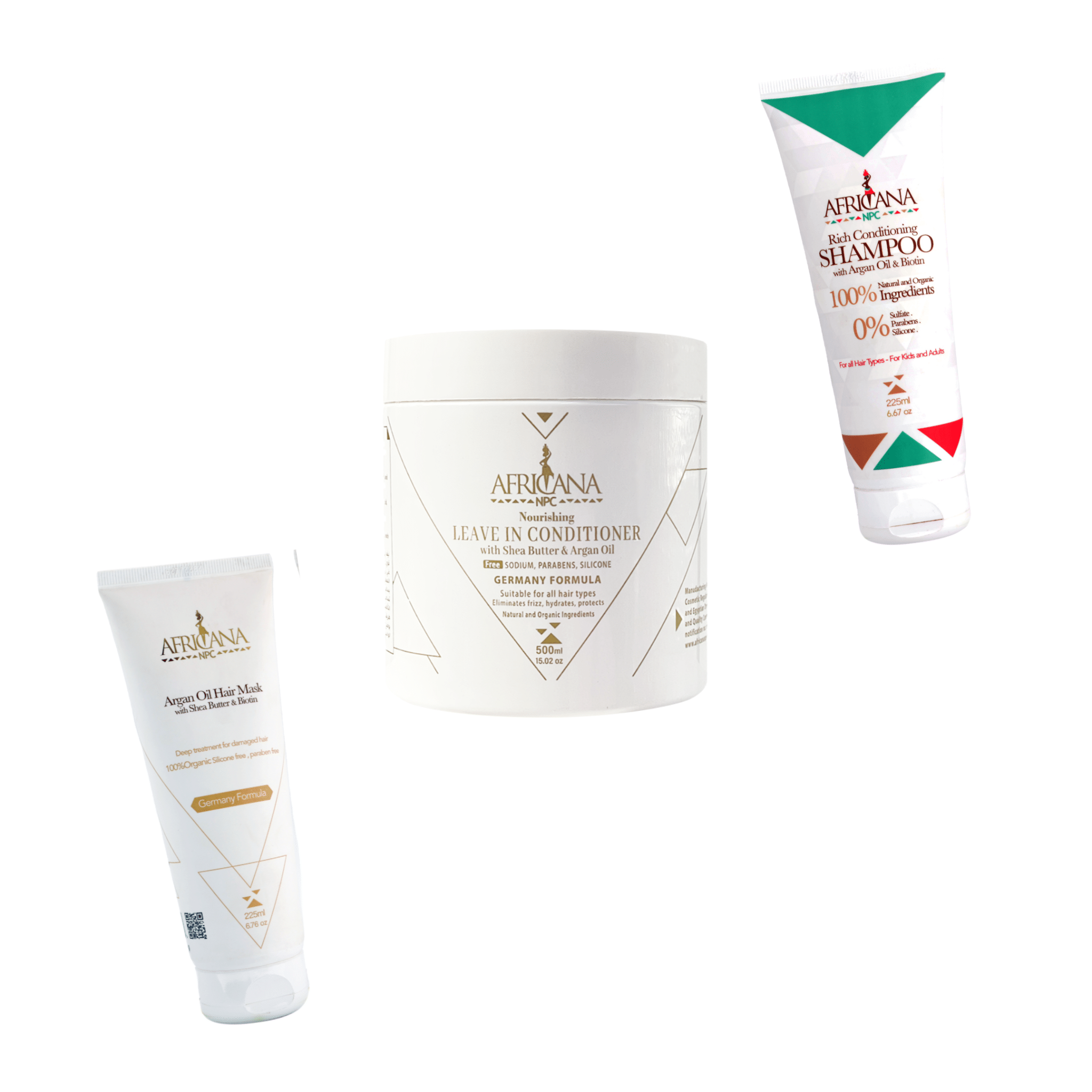Rich Conditioning Shampoo & Nourishing Leave In Conditioner 500 ML & Argan Oil Hair Mask