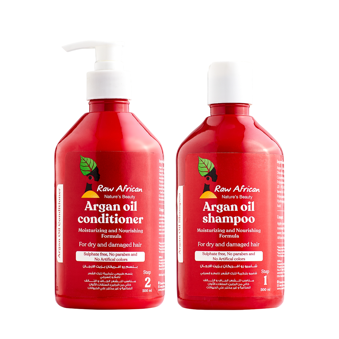 Raw African Argan Oil Shampoo & Conditioner Set 500ml