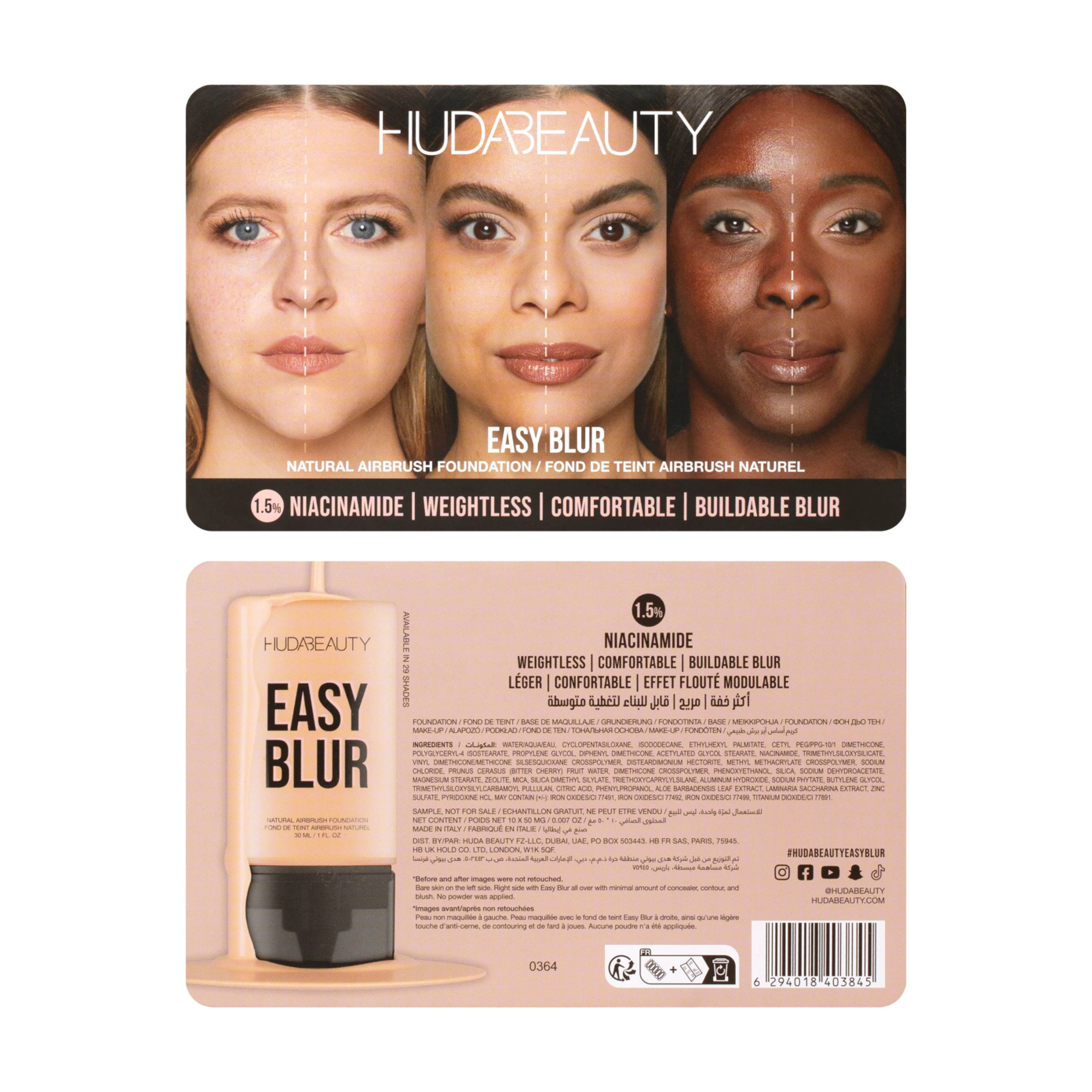 Huda Beauty Easy Blur Foundation Vanilla 120 B