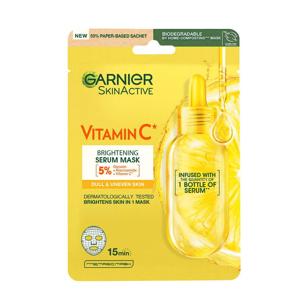 Garnier Mask خلااصة الرمان + حمض الهياليونك