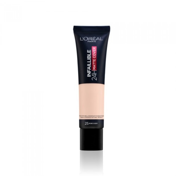 L'Oréal Paris Infaillible 24H Matte Cover Foundation - 25 Rose Ivory, 30ml