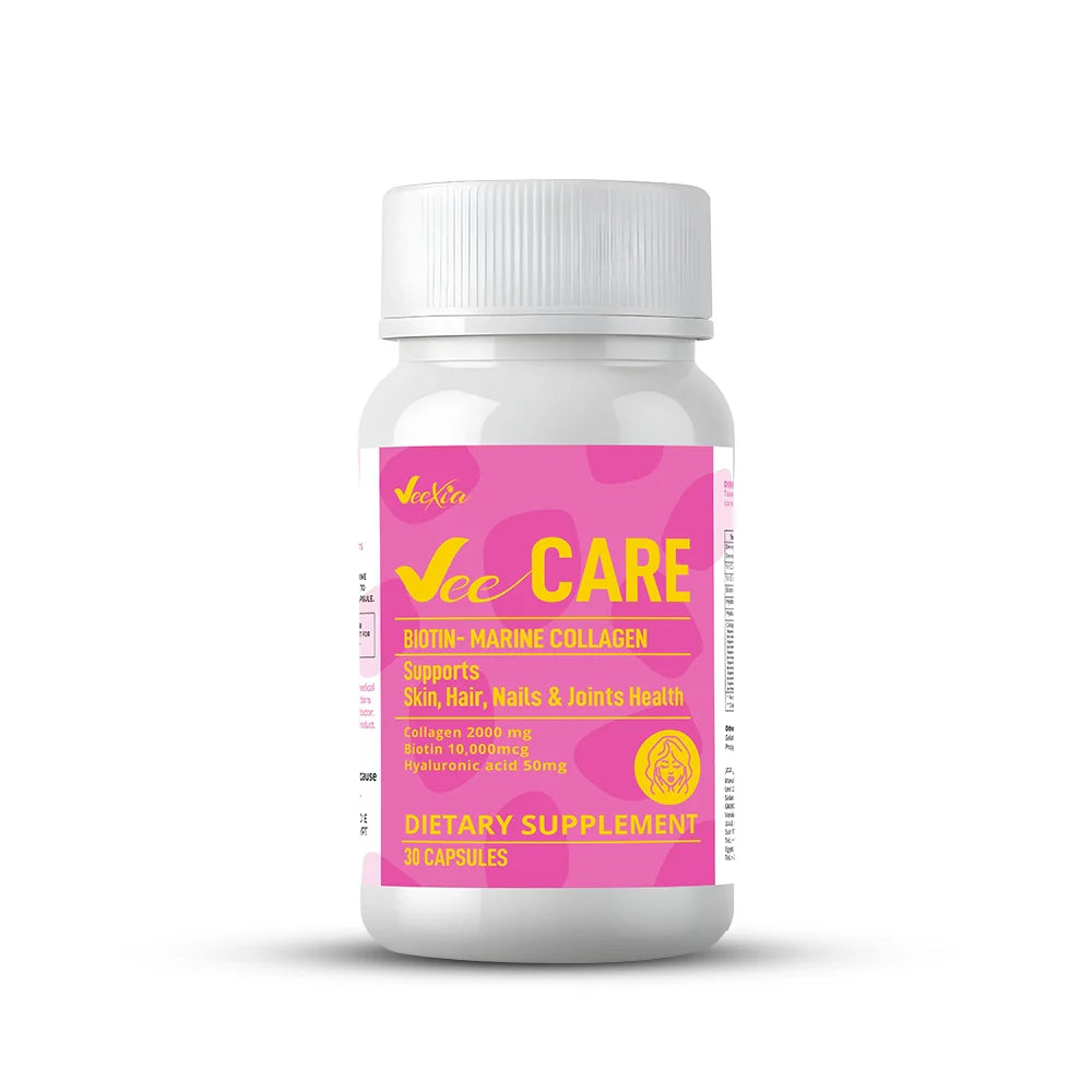 Veexia Vee Care Marine Collagen supplement for Hair, Skin, Nails & Joints — 60 Capsules