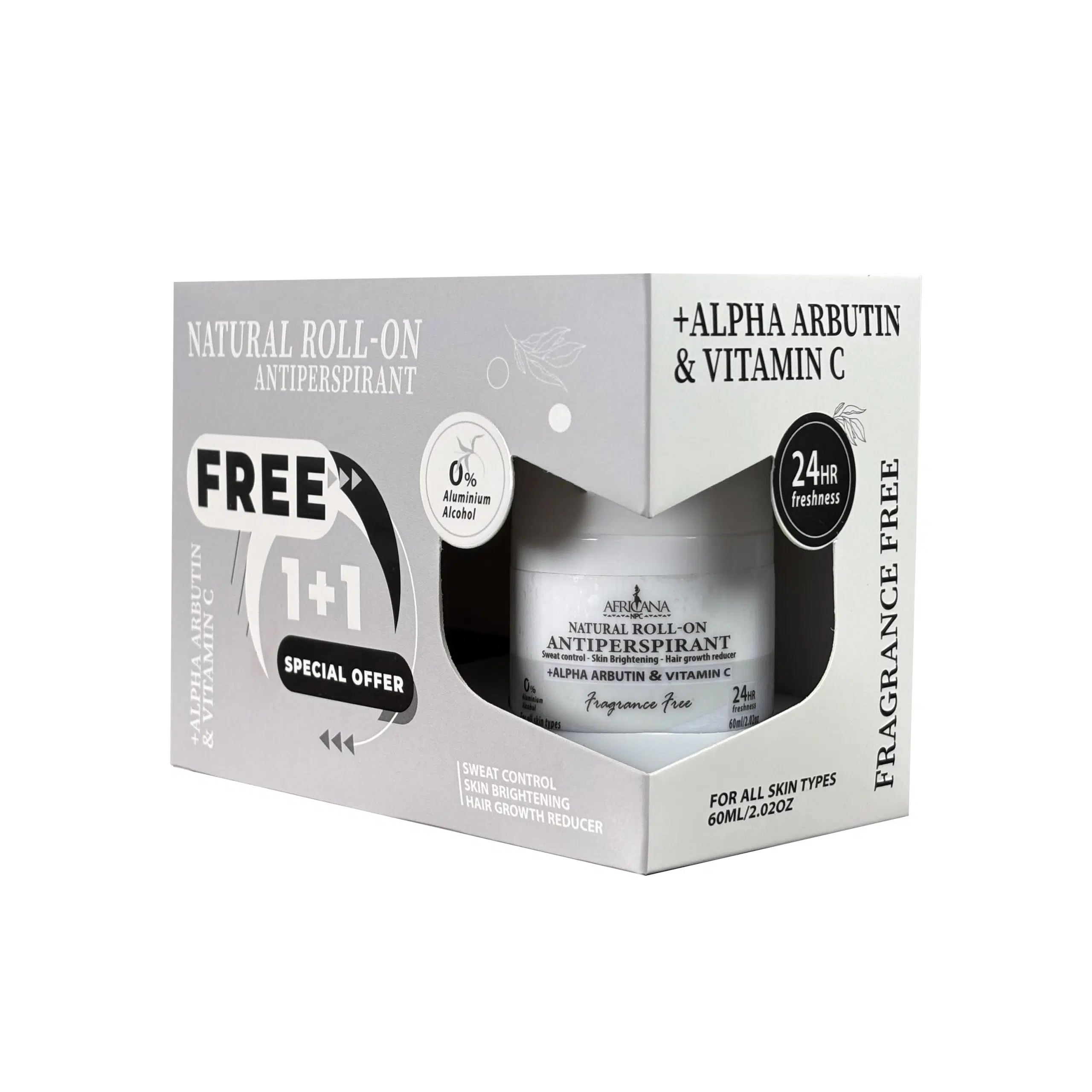 Africana Natural Roll On - Fragrance Free 60ml
