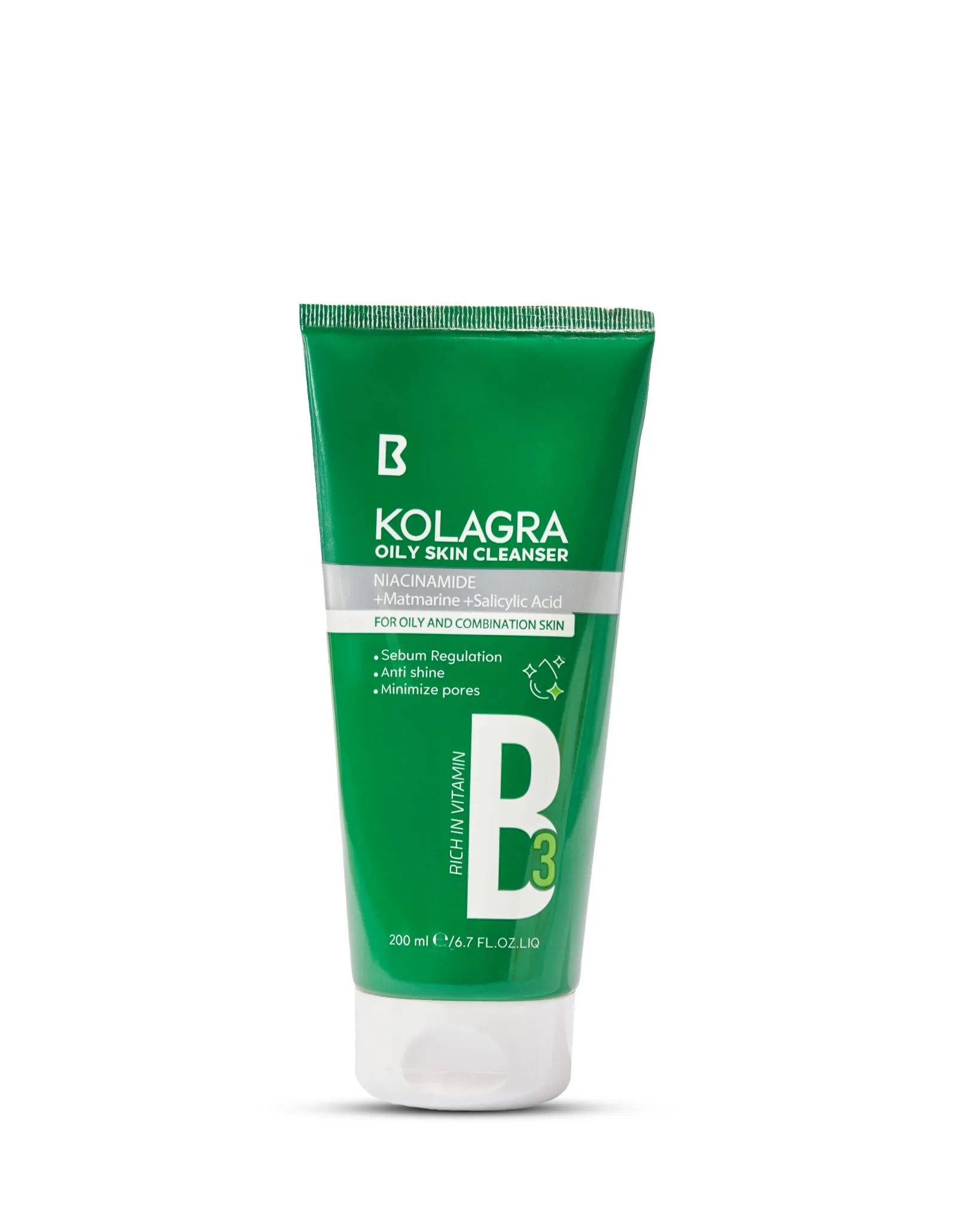 Kolagra Oily Skin Cleanser (Niacinamide, Mat-Marine, Salicylic Acid) 200ml