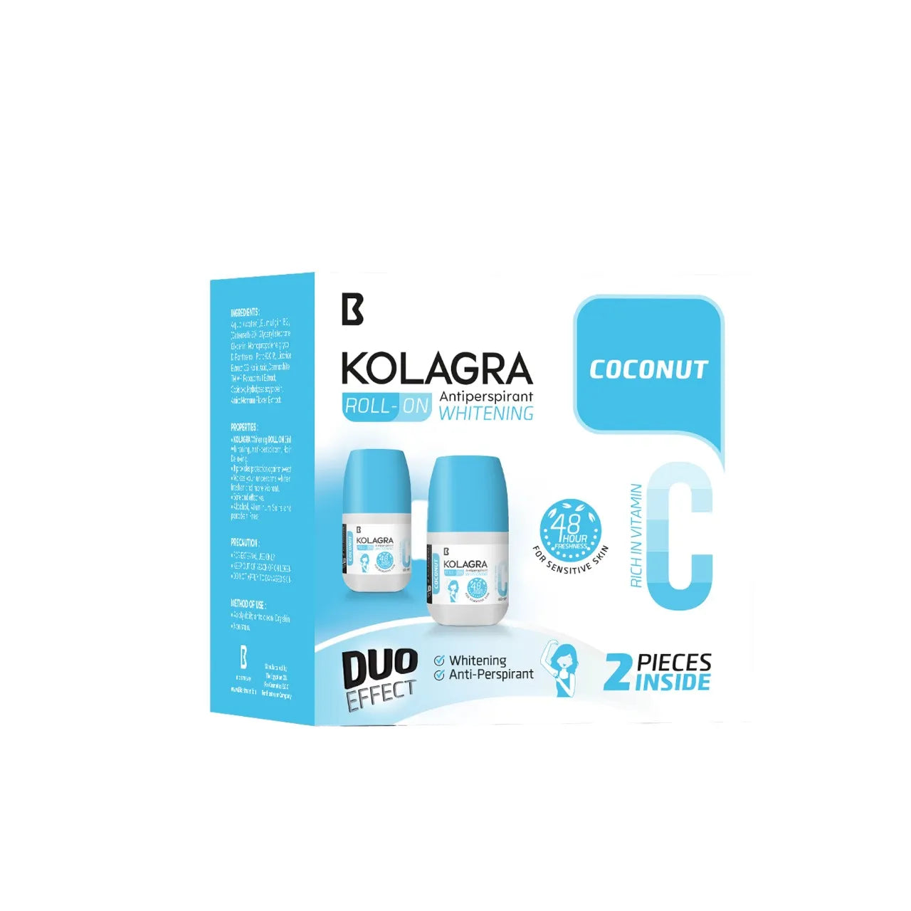 Kolagra Whitening Roll-On 2x1 Promo Pack (1+1) - Coconut