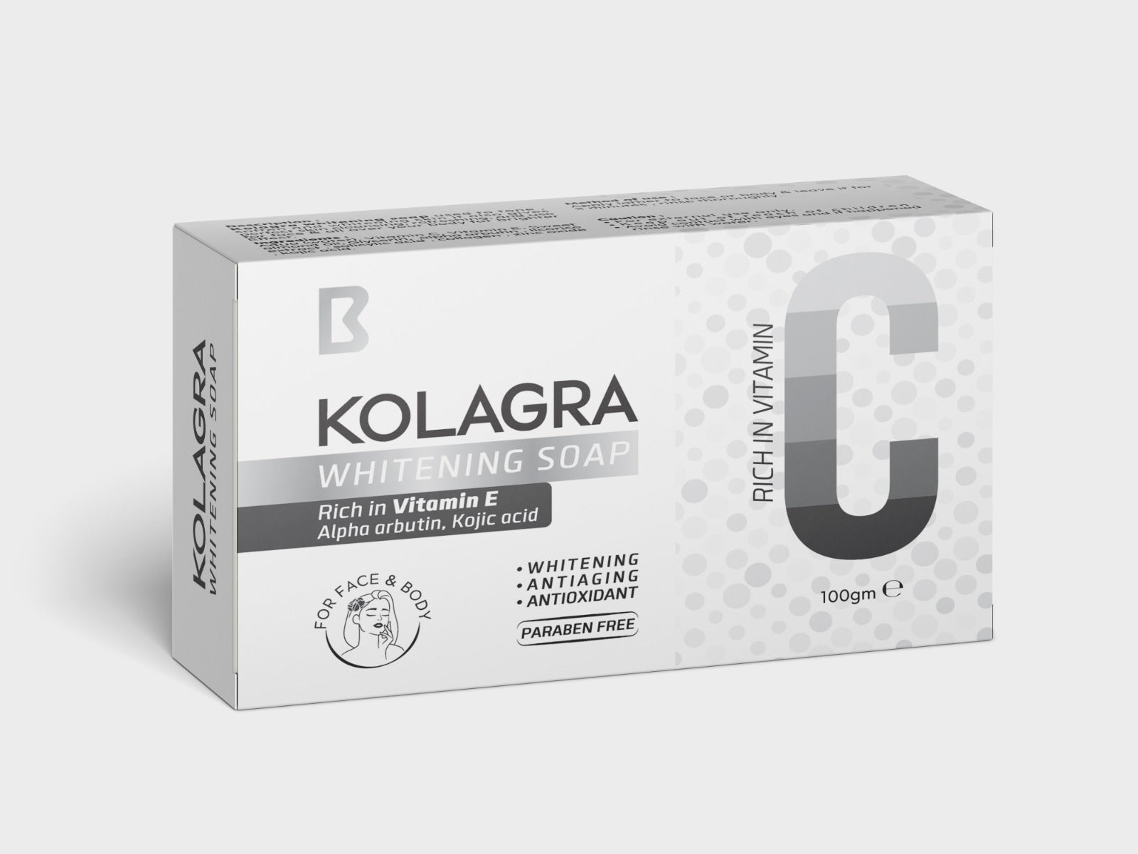 Kolagra Whitening Soap (Vitamin E & Collagen) 100g