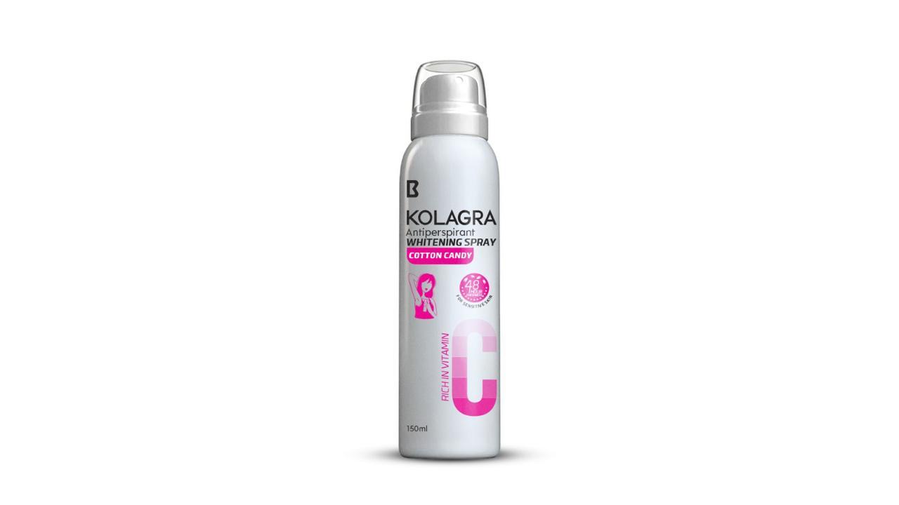 Kolagra Antiperspirant Whitening Spray - Cotton Candy, 150ml